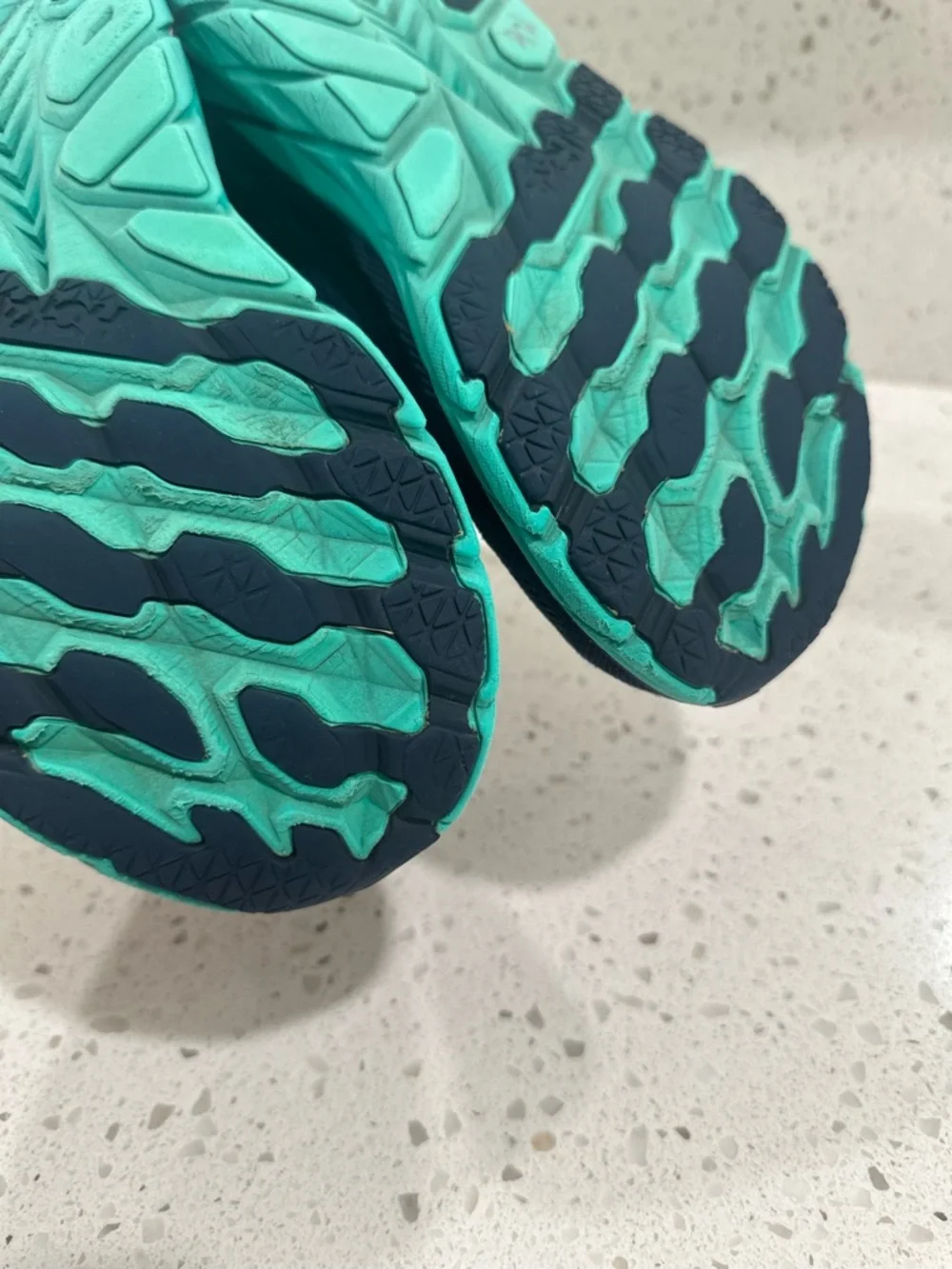 Hoka Women's Navy Blue Teal Running Shoes with Pink Logo - Picture 5 of 15